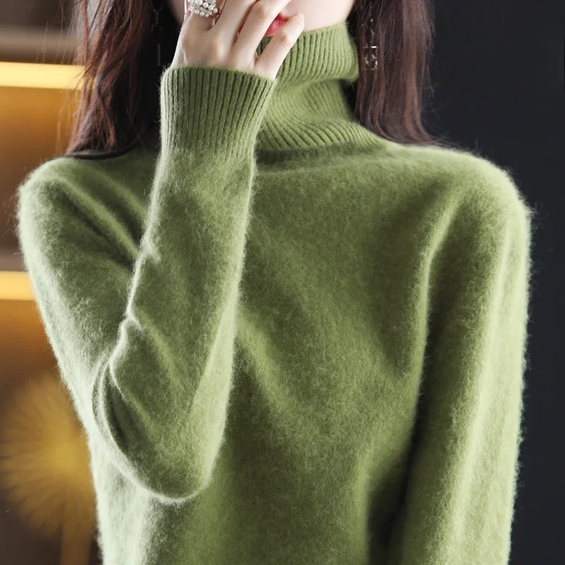 Women's Winter Turtleneck Sweater – Classic High Neck Knit Pullover
