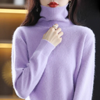Women's Winter Turtleneck Sweater – Classic High Neck Knit Pullover