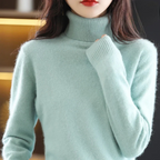 Women's Winter Turtleneck Sweater – Classic High Neck Knit Pullover