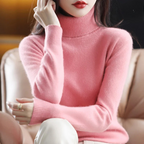 Women's Winter Turtleneck Sweater – Classic High Neck Knit Pullover