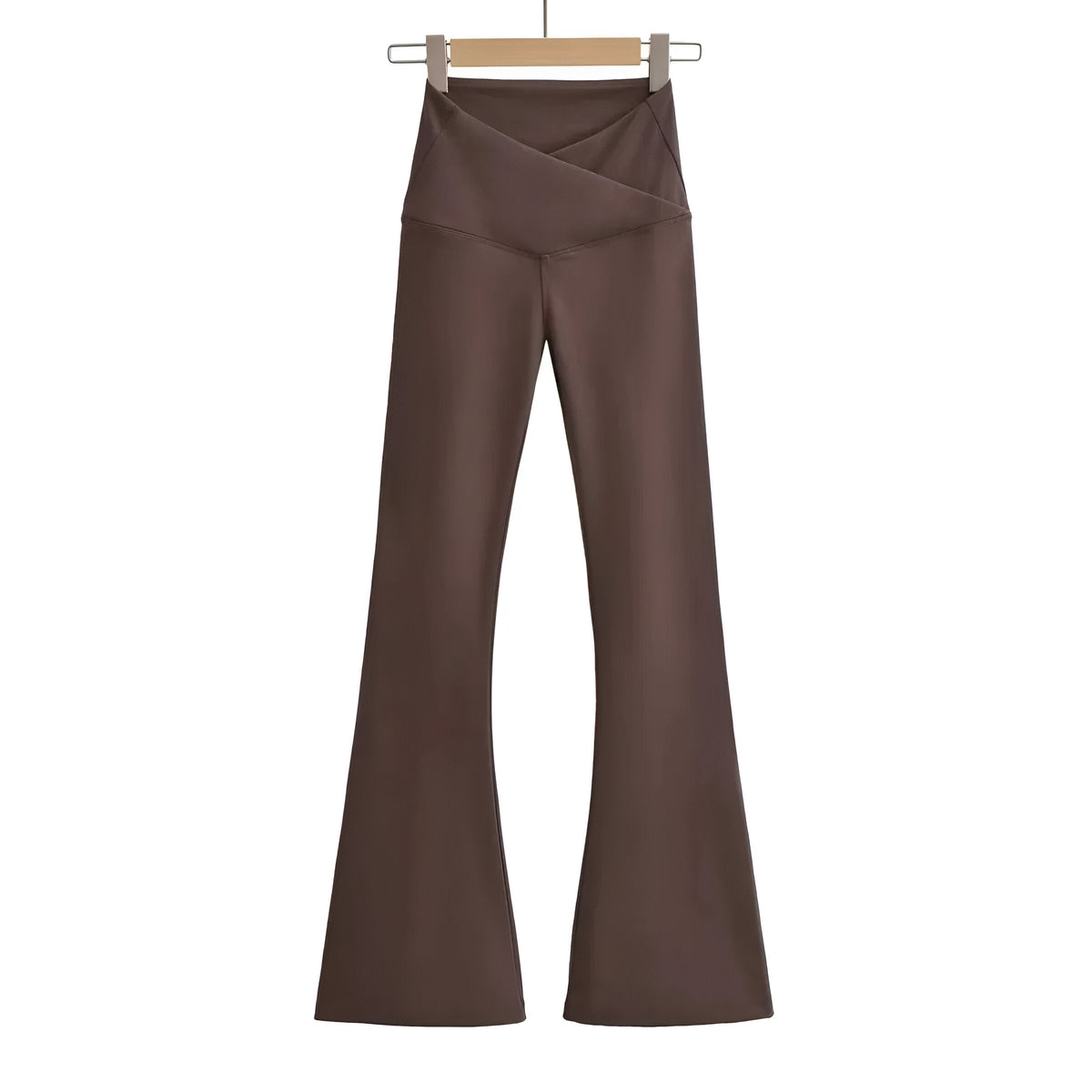 Women's Stretch High Waist Flared Pants – Fitted Casual Everyday Trousers