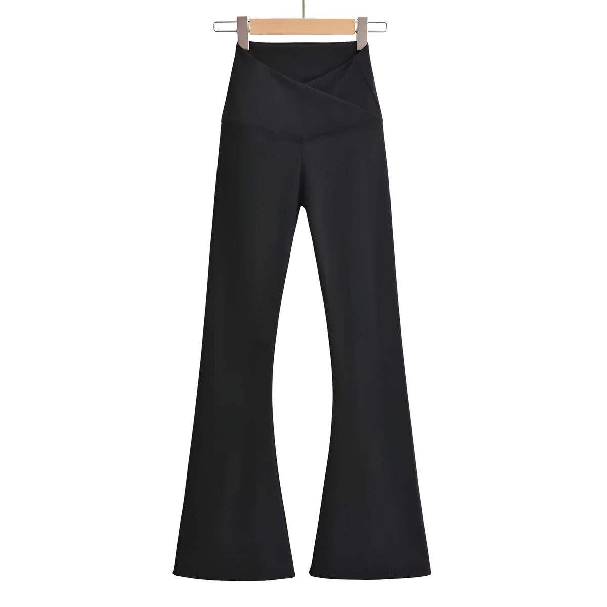Women's Stretch High Waist Flared Pants – Fitted Casual Everyday Trousers