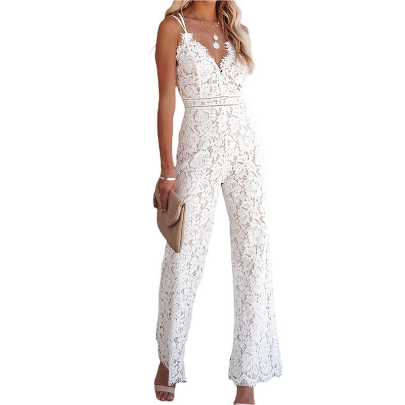 Women's Long Formal Jumpsuit – Fitted Evening Party Jumpsuit