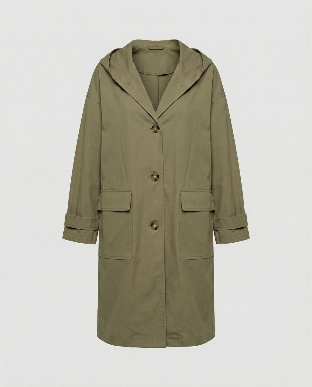 Women's Long Belted Trench Coat – Adjustable Waist Transitional Coat