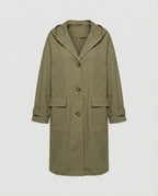 Women's Long Belted Trench Coat – Adjustable Waist Transitional Coat