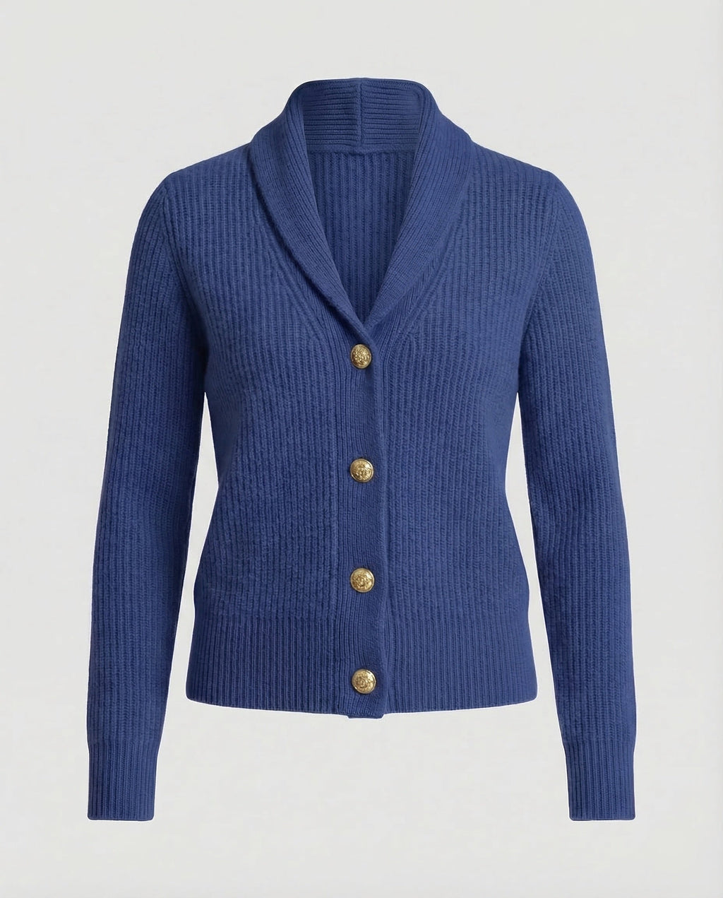 Women's Lapel Collar Cardigan – Button Front Long Sleeve Knit Cardigan