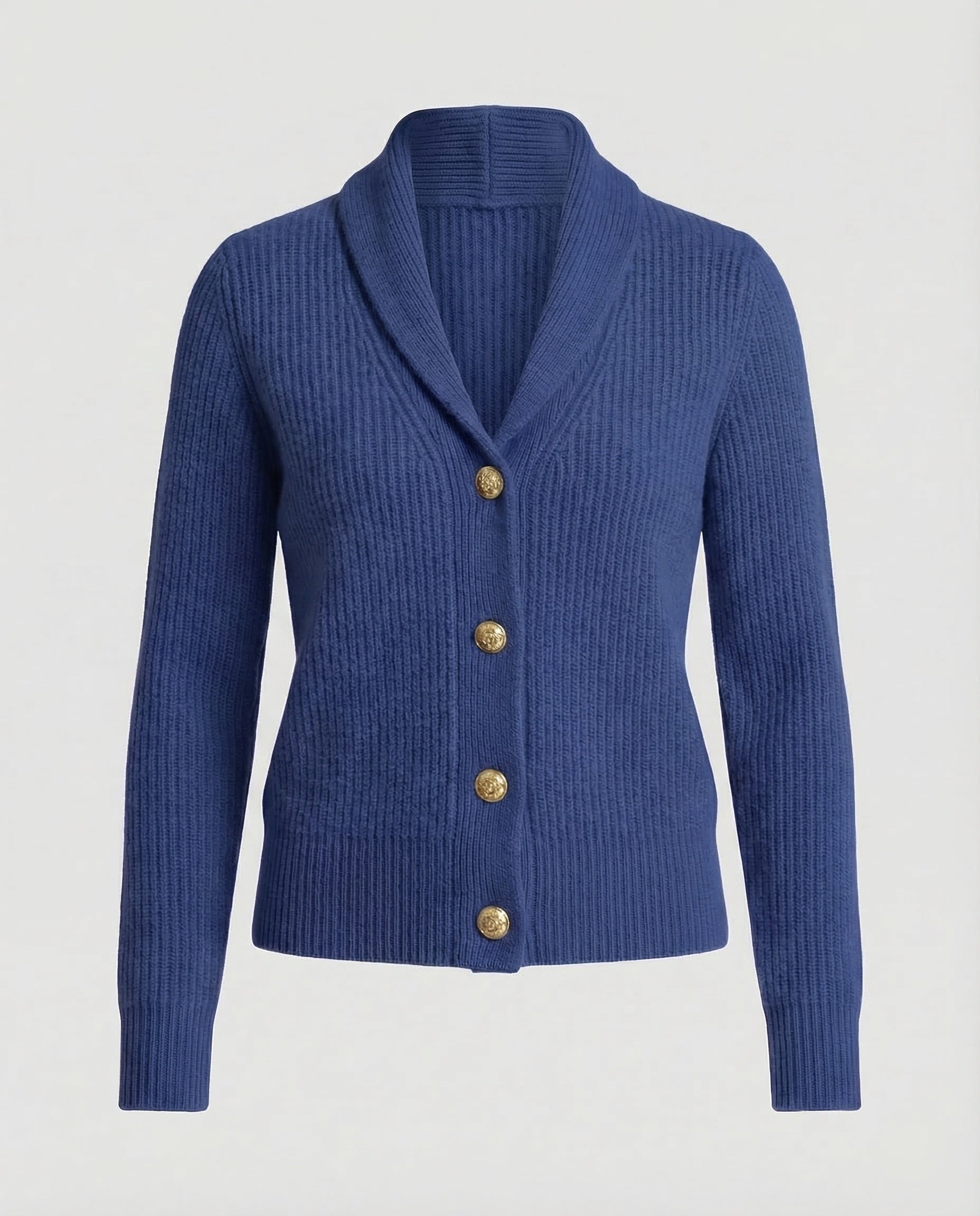 Women's Lapel Collar Cardigan – Button Front Long Sleeve Knit Cardigan