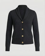 Women's Lapel Collar Cardigan – Button Front Long Sleeve Knit Cardigan