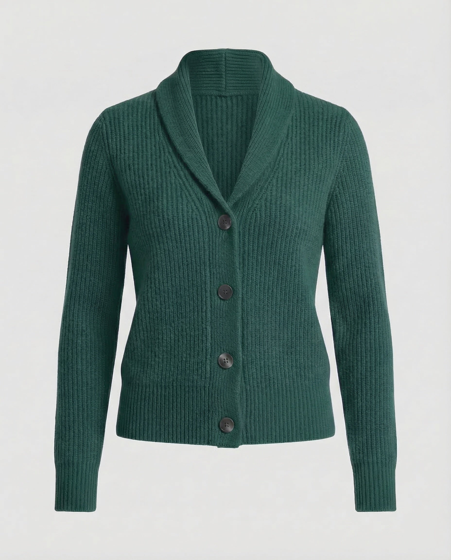 Women's Lapel Collar Cardigan – Button Front Long Sleeve Knit Cardigan