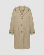 Women's Long Belted Trench Coat – Adjustable Waist Transitional Coat