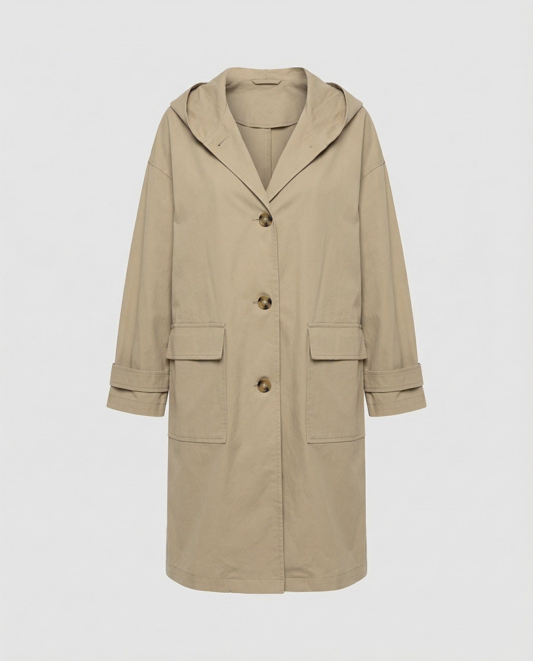 Women's Long Belted Trench Coat – Adjustable Waist Transitional Coat