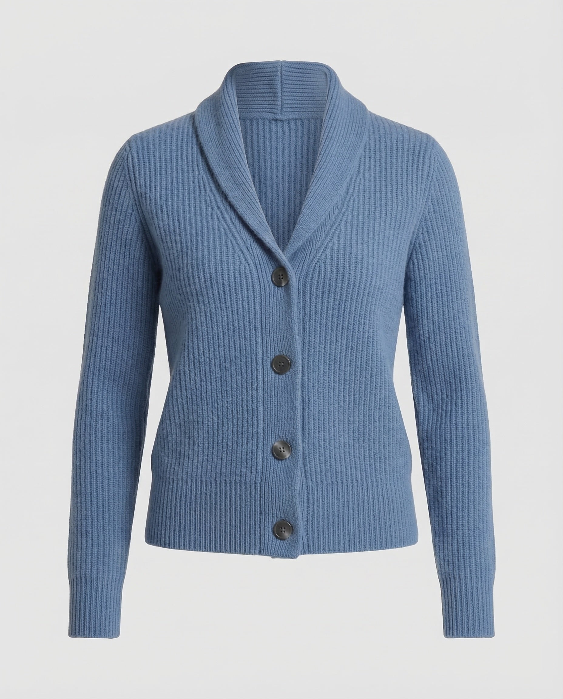 Women's Lapel Collar Cardigan – Button Front Long Sleeve Knit Cardigan