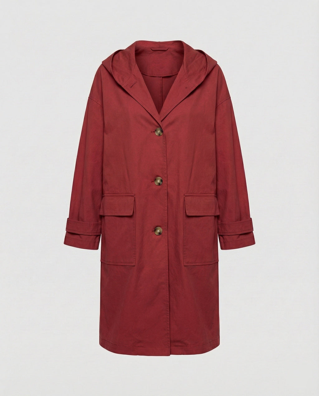 Women's Long Belted Trench Coat – Adjustable Waist Transitional Coat