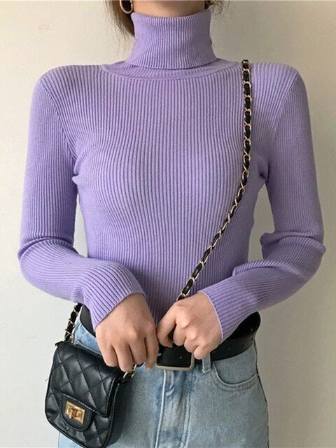 Women's Turtleneck Sweater – Classic Roll Neck Winter Sweater