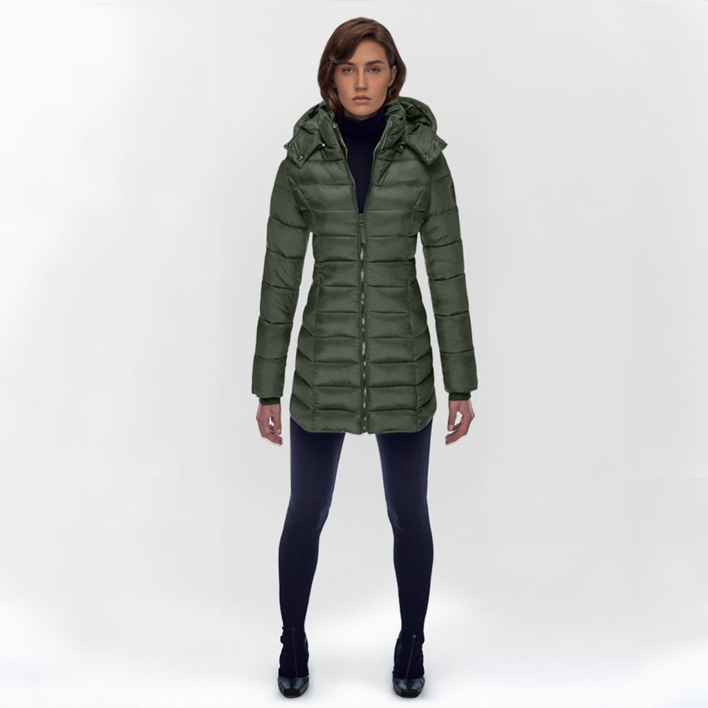 Women's Full-Length Puffer Coat – Hooded Longline Quilted Coat