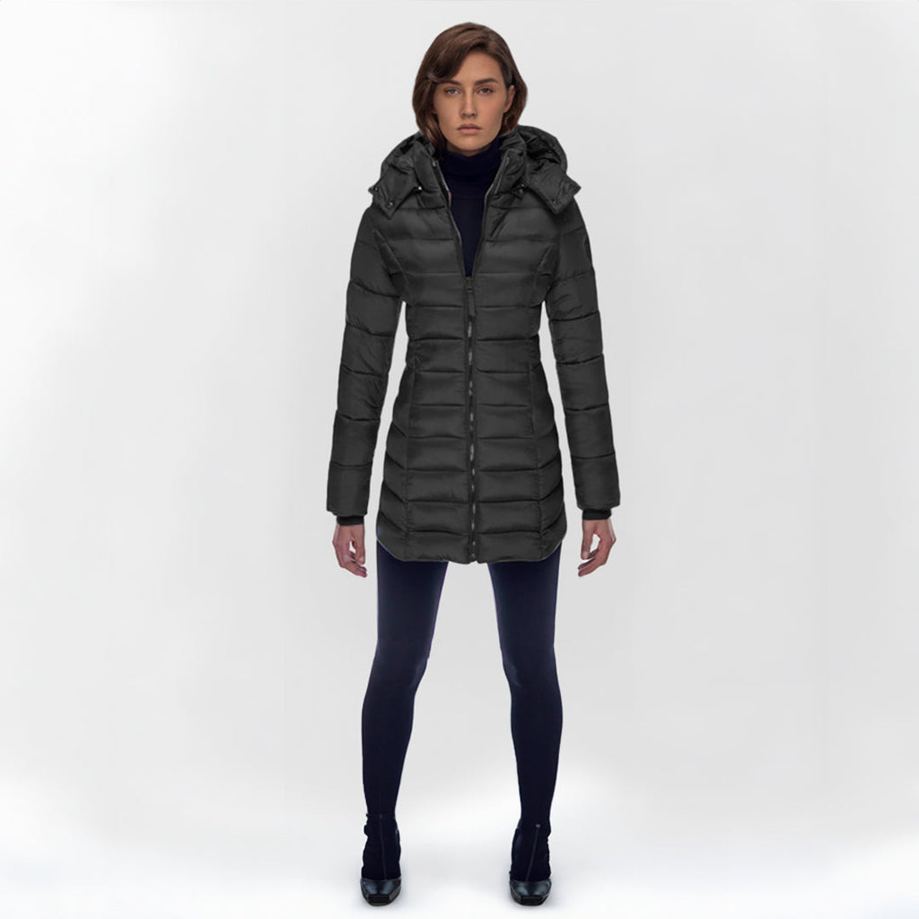 Women's Full-Length Puffer Coat – Hooded Longline Quilted Coat