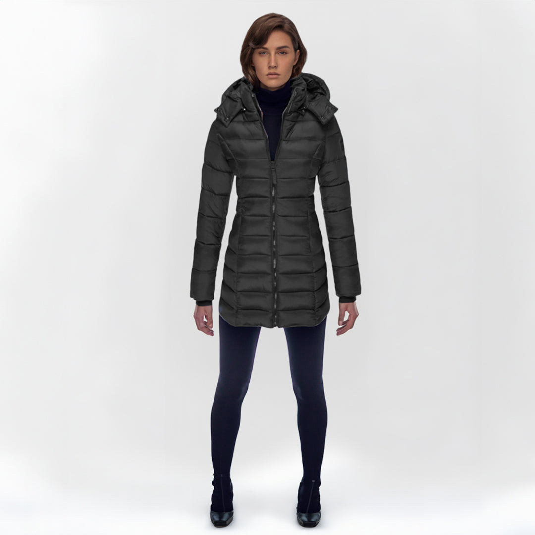 Women's Full-Length Puffer Coat – Hooded Longline Quilted Coat