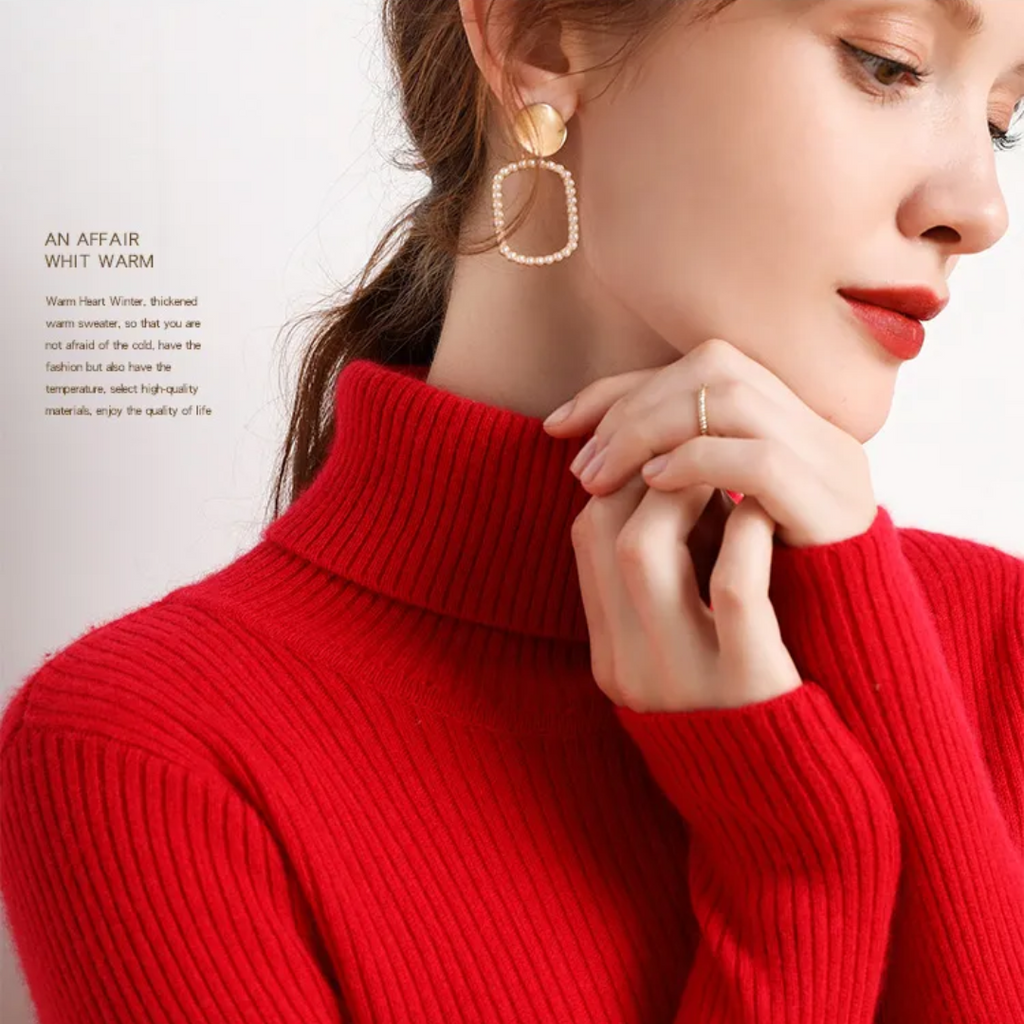 Women's Turtleneck Sweater – Classic Roll Neck Winter Sweater