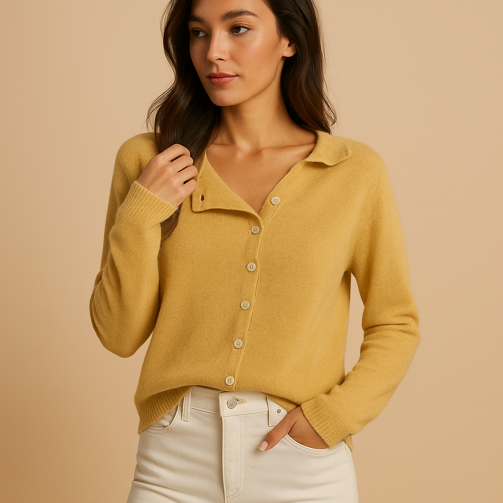 Women's Round Neck Cardigan – Long Sleeve Knit Cardigan