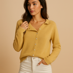 Women's Round Neck Cardigan – Long Sleeve Knit Cardigan