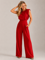Women's Straight Leg Jumpsuit – Sleeveless Utility Jumpsuit