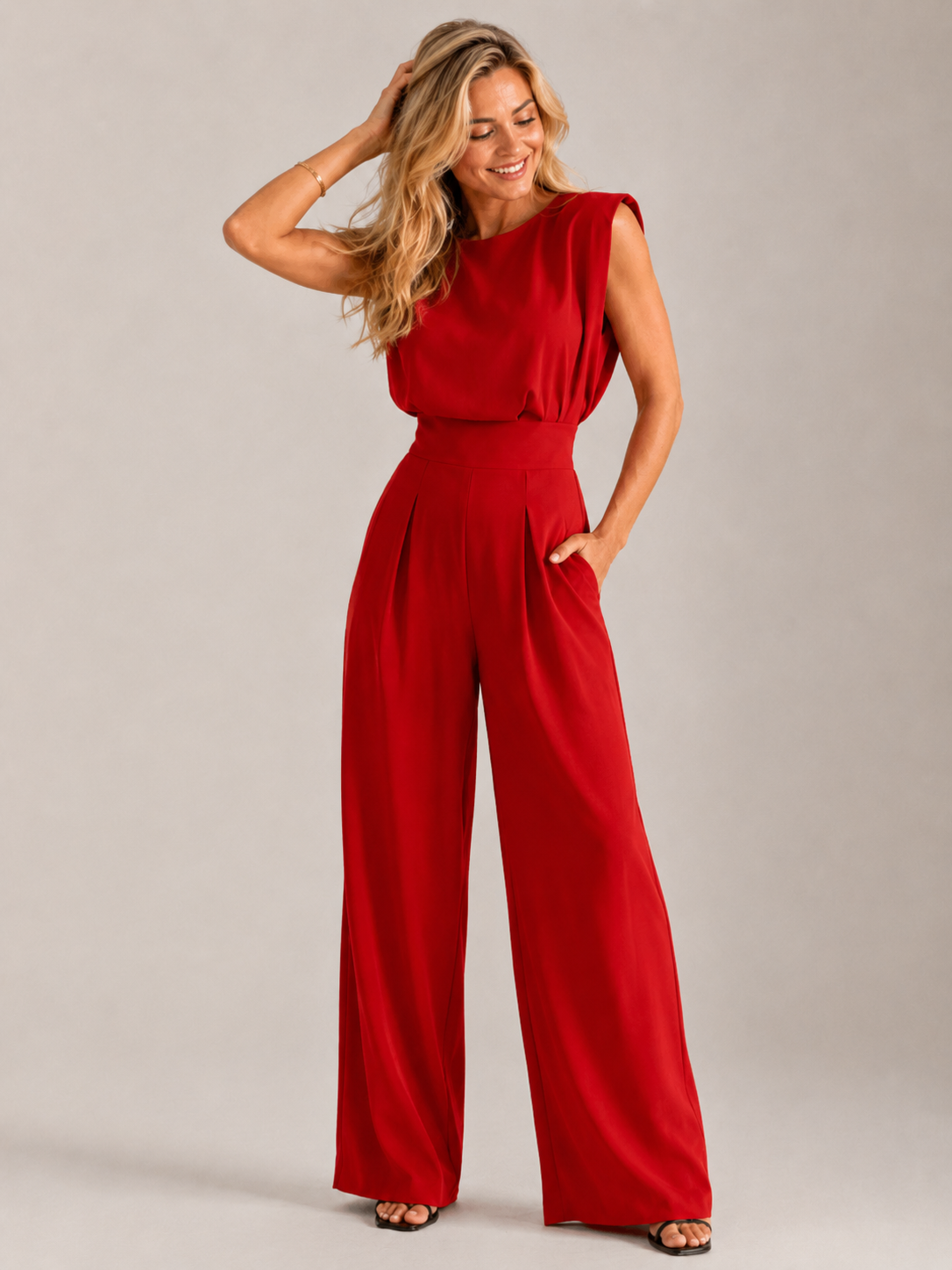 Women's Straight Leg Jumpsuit – Sleeveless Utility Jumpsuit