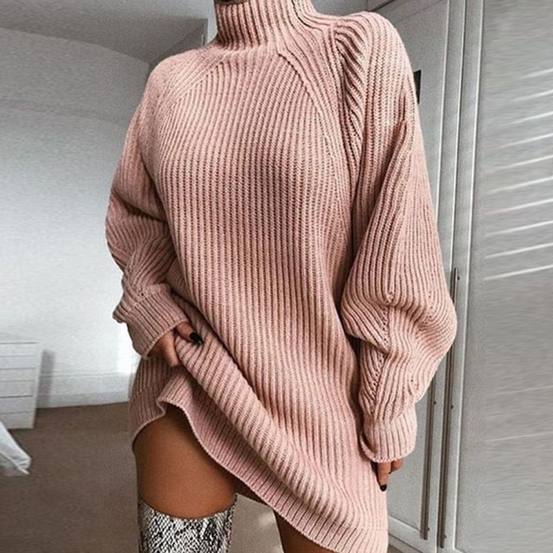 Women's Oversized Long Sweater – Long Sleeve Winter Sweater