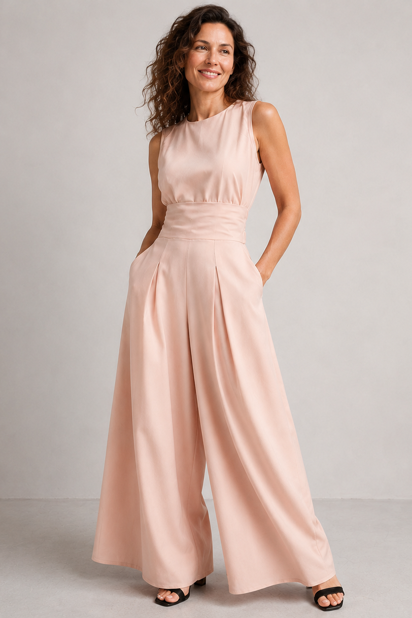 Women's Wide Leg Pants Set – Sleeveless Summer Set