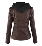 Women's Faux Leather Jacket – Classic Zip-Up Biker Jacket