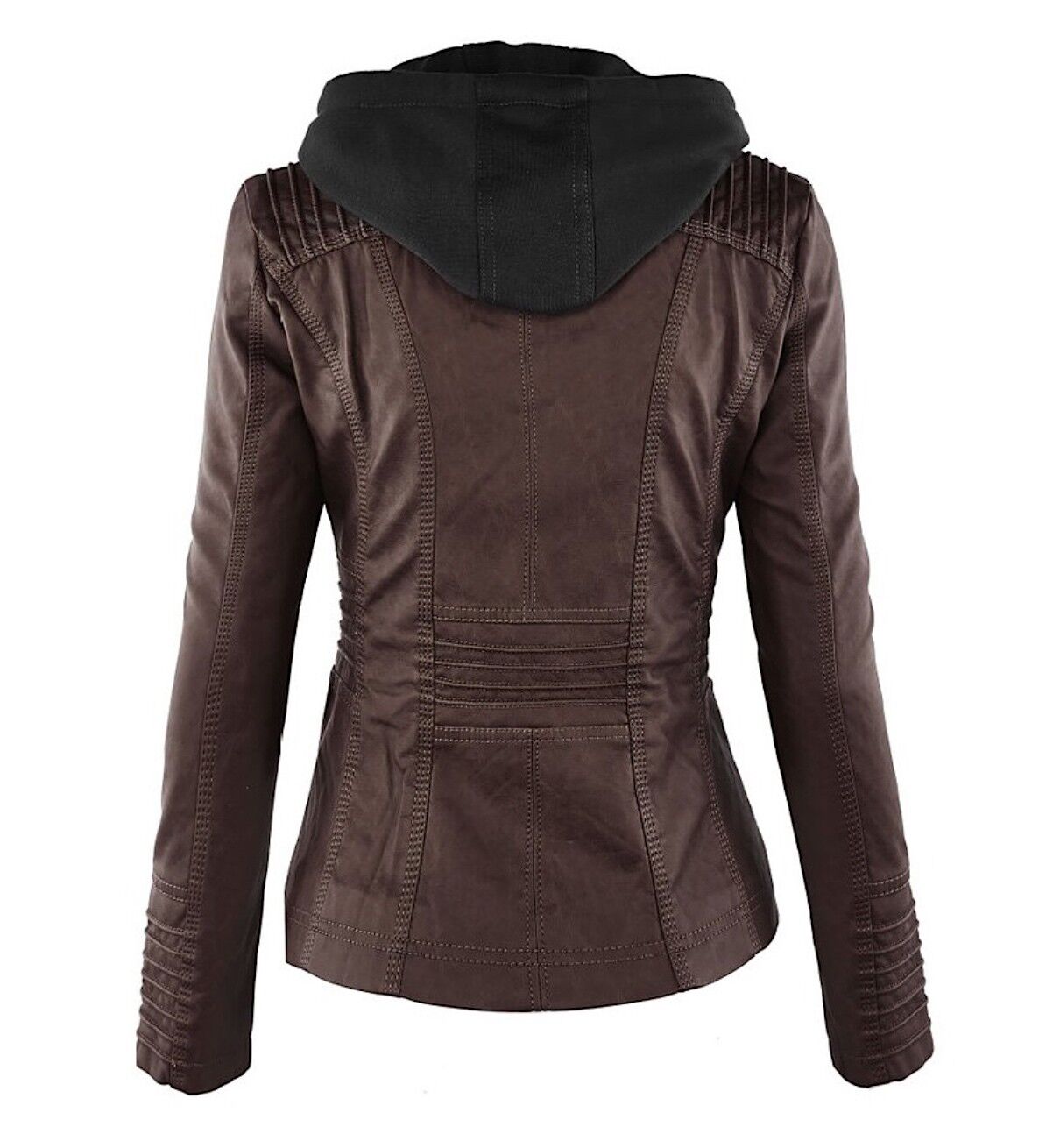 Women's Faux Leather Jacket – Classic Zip-Up Biker Jacket