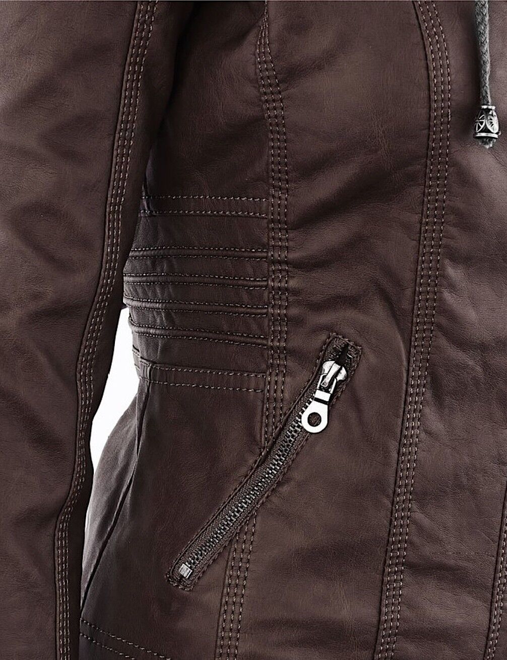Women's Faux Leather Jacket – Classic Zip-Up Biker Jacket