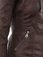 Women's Faux Leather Jacket – Classic Zip-Up Biker Jacket