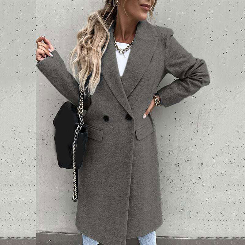 Women's Longline Coat – Tailored Button Front Overcoat