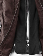 Women's Faux Leather Jacket – Classic Zip-Up Biker Jacket