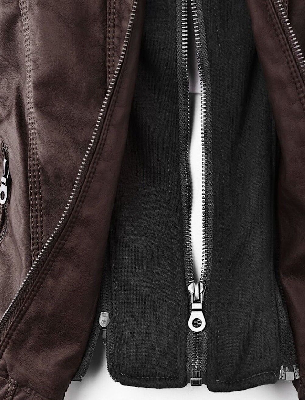 Women's Faux Leather Jacket – Classic Zip-Up Biker Jacket
