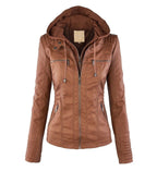 Women's Faux Leather Jacket – Classic Zip-Up Biker Jacket