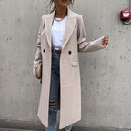 Women's Longline Coat – Tailored Button Front Overcoat