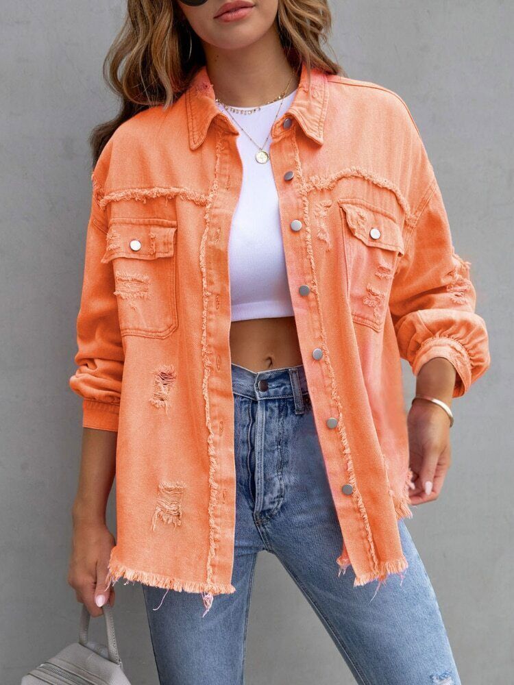 Women's Oversized Jacket – Relaxed Button Front Casual Jacket
