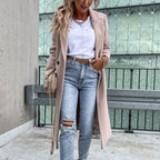 Women's Longline Coat – Tailored Button Front Overcoat