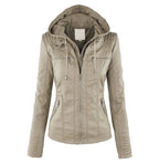 Women's Faux Leather Jacket – Classic Zip-Up Biker Jacket
