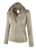 Women's Faux Leather Jacket – Classic Zip-Up Biker Jacket