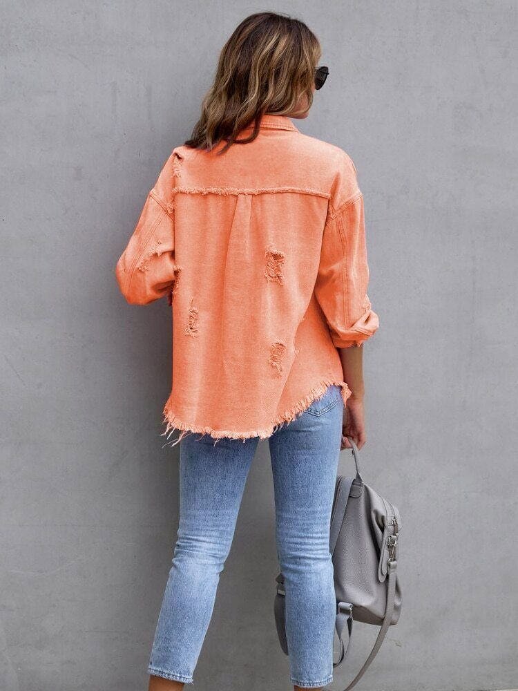 Women's Oversized Jacket – Relaxed Button Front Casual Jacket