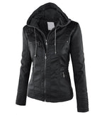 Women's Faux Leather Jacket – Classic Zip-Up Biker Jacket