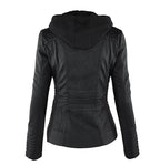 Women's Faux Leather Jacket – Classic Zip-Up Biker Jacket