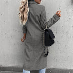 Women's Longline Coat – Tailored Button Front Overcoat