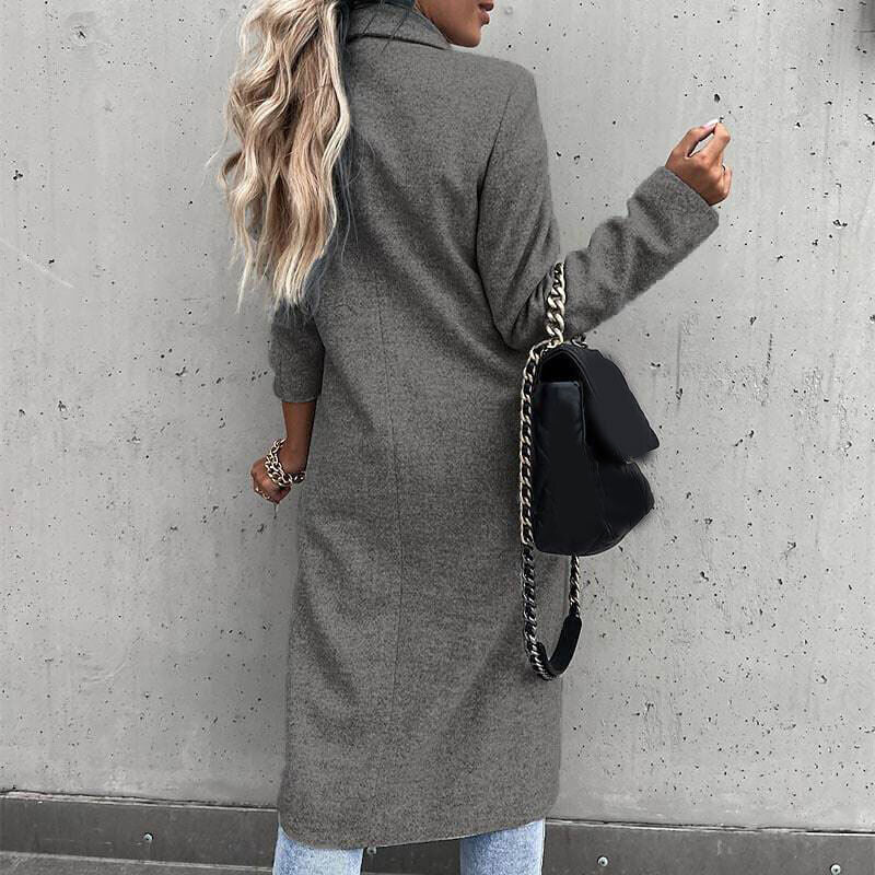 Women's Longline Coat – Tailored Button Front Overcoat