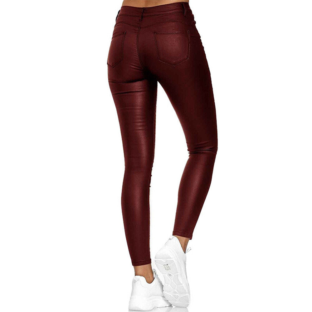 Women's High Waist Jeggings – Faux Leather Leggings