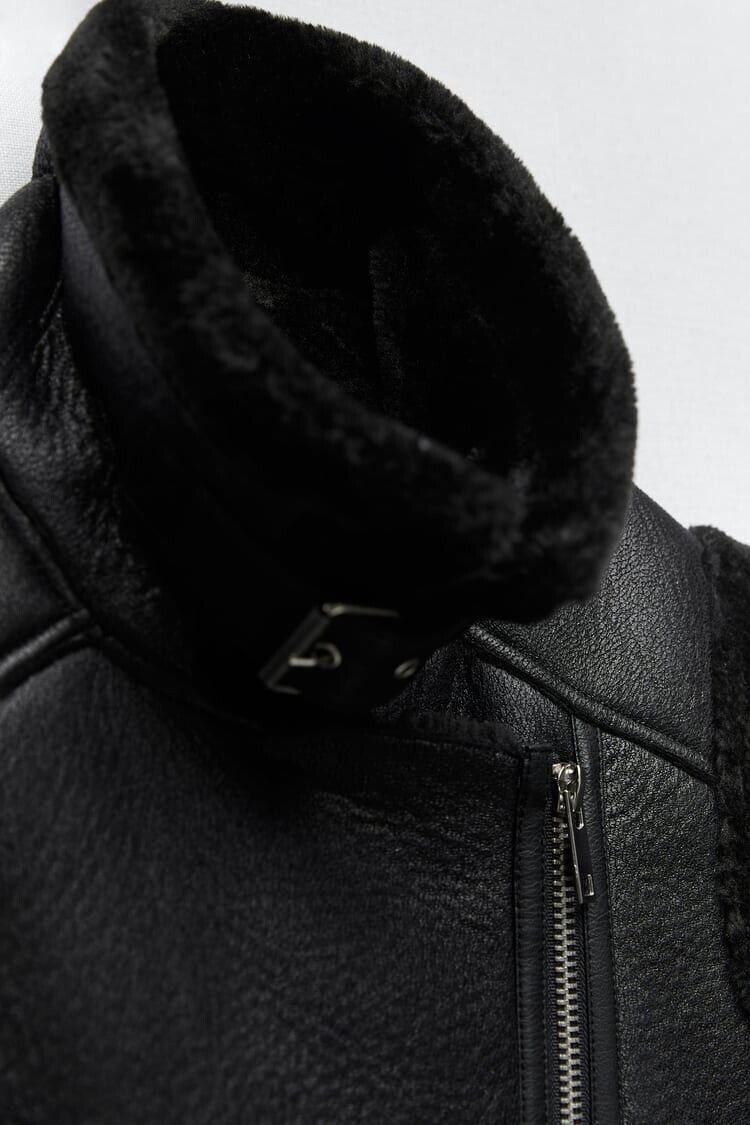 Women's Faux Leather Gilet – Fur Lined Sleeveless Winter Vest