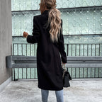 Women's Longline Coat – Tailored Button Front Overcoat
