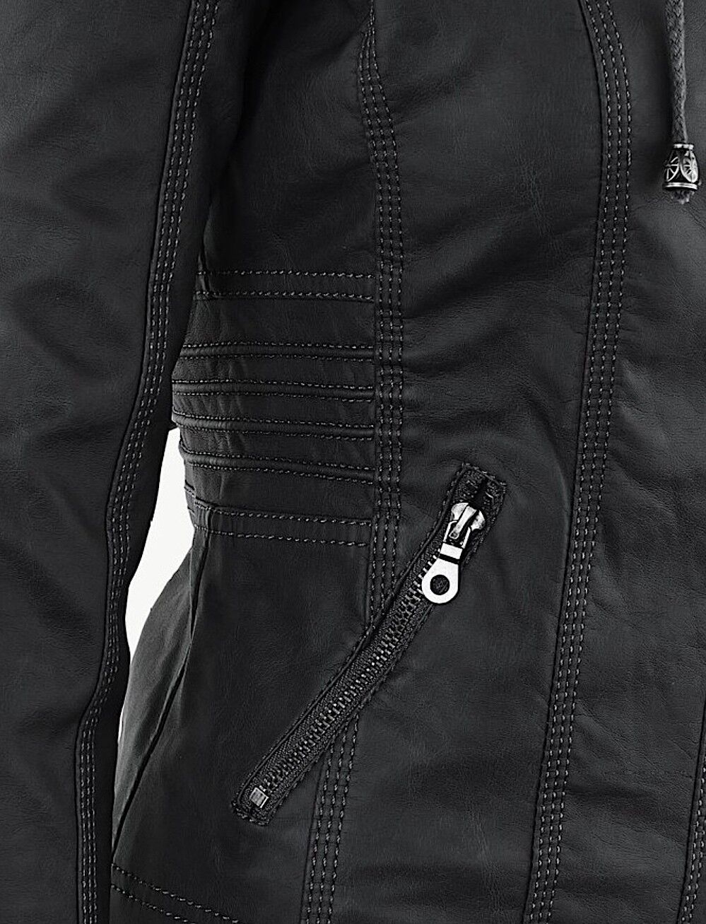 Women's Faux Leather Jacket – Classic Zip-Up Biker Jacket